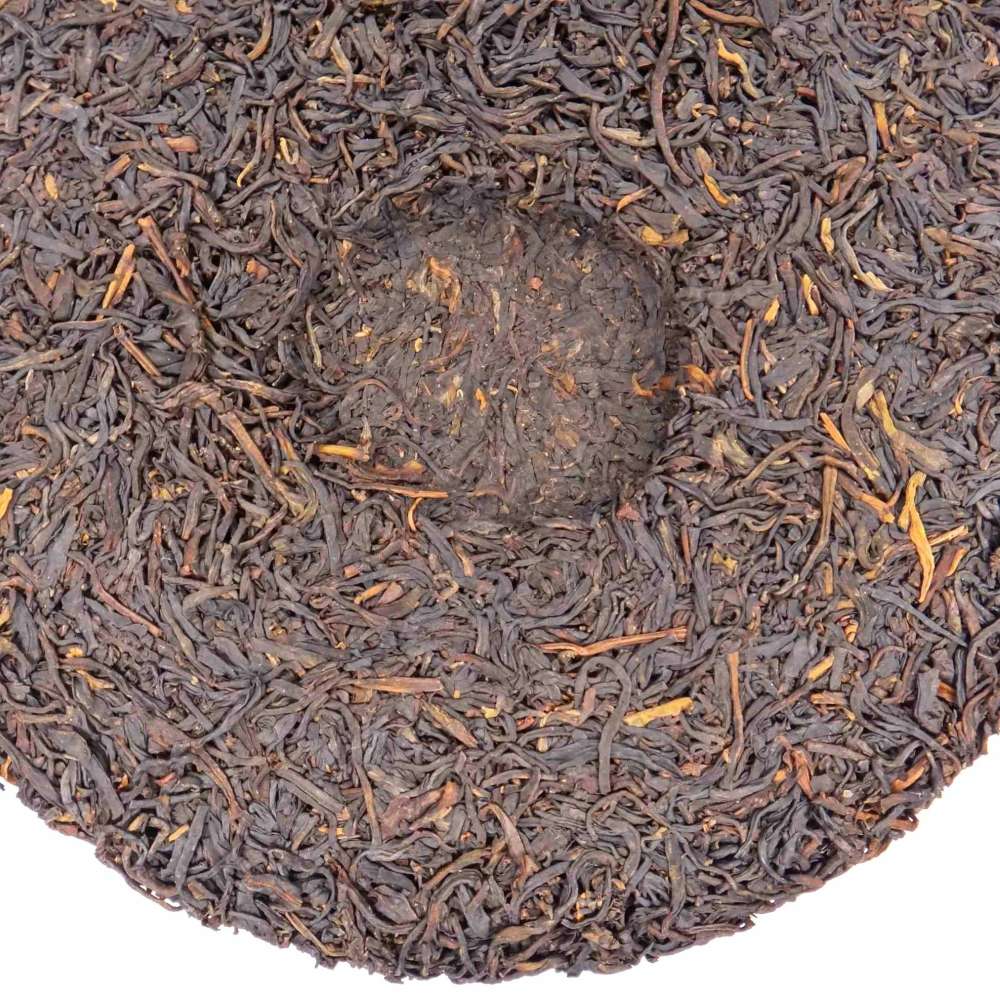 Bourgeons Violets Pu'er Brut Lancang 2018 - détail de la galette