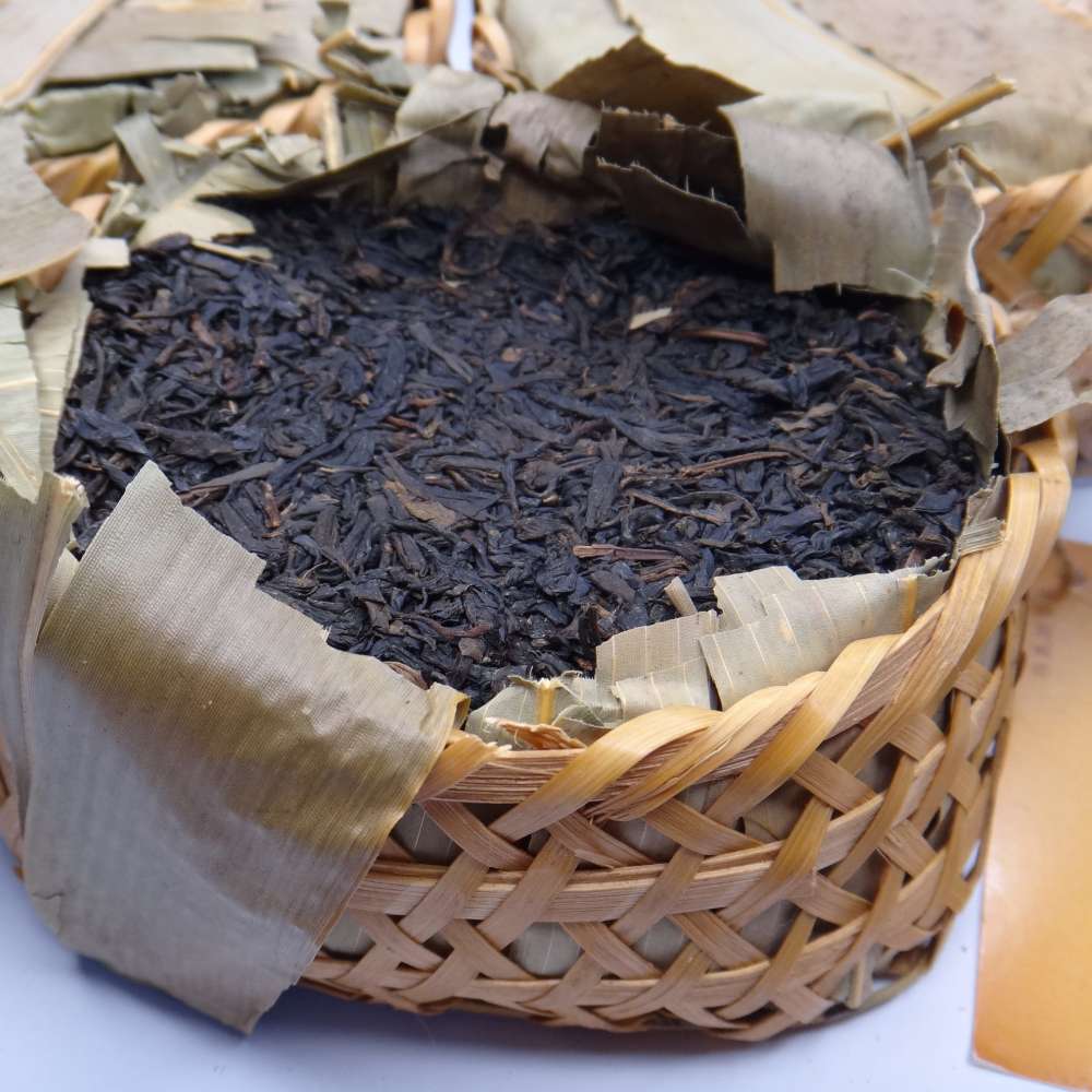 Thé Sombre Ancha 2018 (Liu'An), Compressé dans un Panier